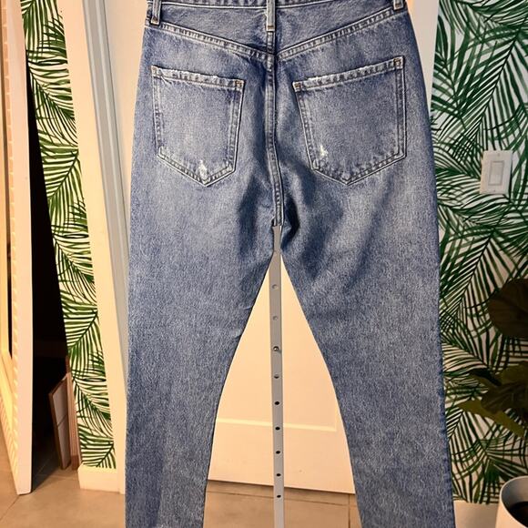Agolde Riley High Rise Jeans Raw Hem Button Fly Sz 24 MSRP $198 - Picture 5 of 11